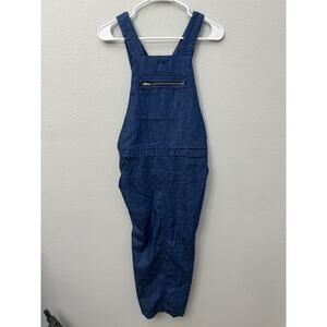 Zara denim sleeveless maxi dress XS Overall Pockets Cottage Core‎ Premium Denim